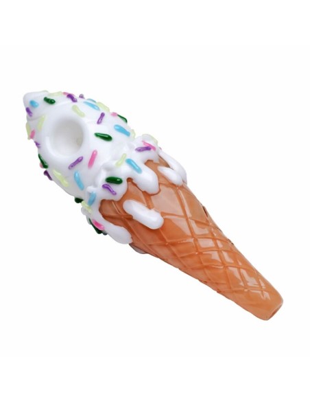 Sprinkle Cone (Ice Cream) Glass Pipe by Empire Glasworks